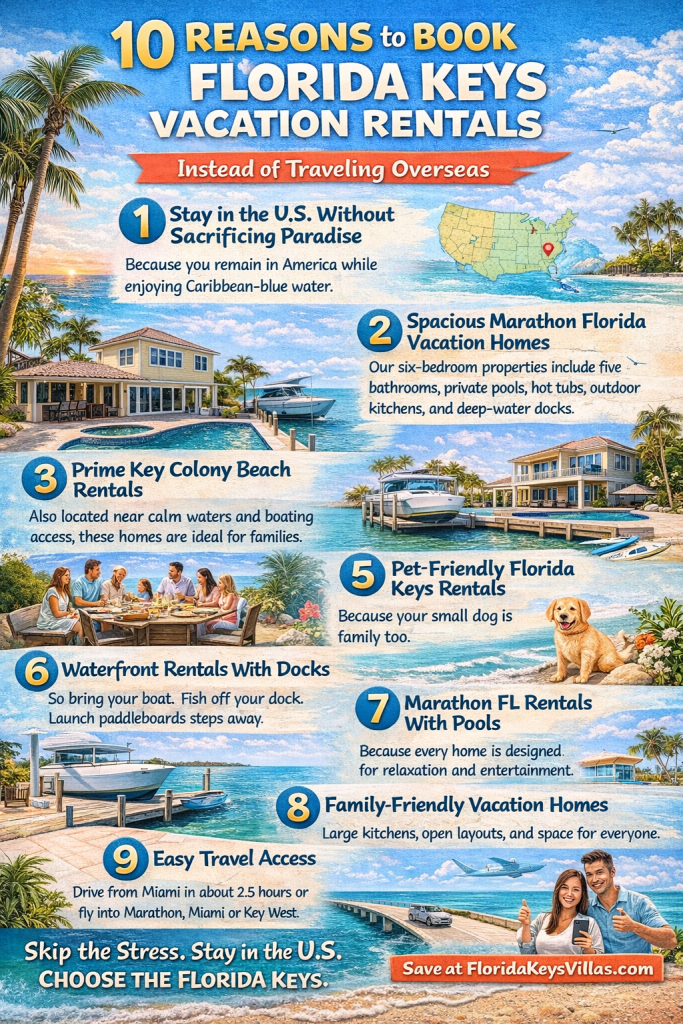 10 Reasons to Book Florida Keys Vacation Rentals. Instead of Traveling Overseas stay at Florida Keys Villas.com