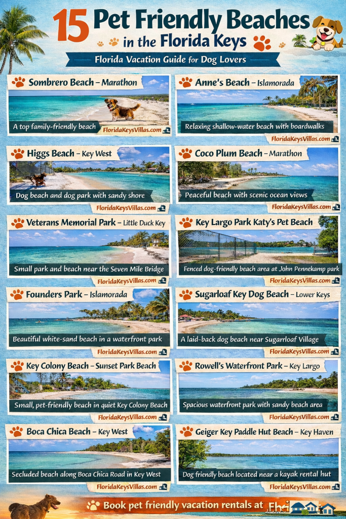 Sombrero Beach: A Pet Friendly Paradise in Marathon Florida. 15 Pet Friendly Beaches in the Florida Keys. FloridaKeysVillas.com
