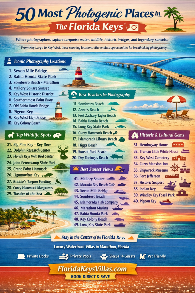 Capturing the Beauty: Picturesque Photography Spots in the Florida Keys | Florida Keys Villas. Capturing the Beauty Picturesque Spots for Photography Enthusiasts in the Florida Keys. 50 Most Photogenic Places in the Florida Keys. FloridaKeysVillas.com