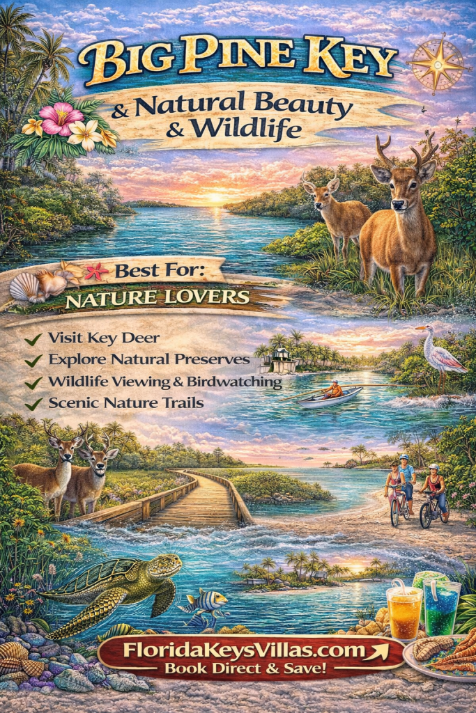 Endangered Key deer walking through tropical habitat in Big Pine Key Florida. FloridaKeysVillas.com