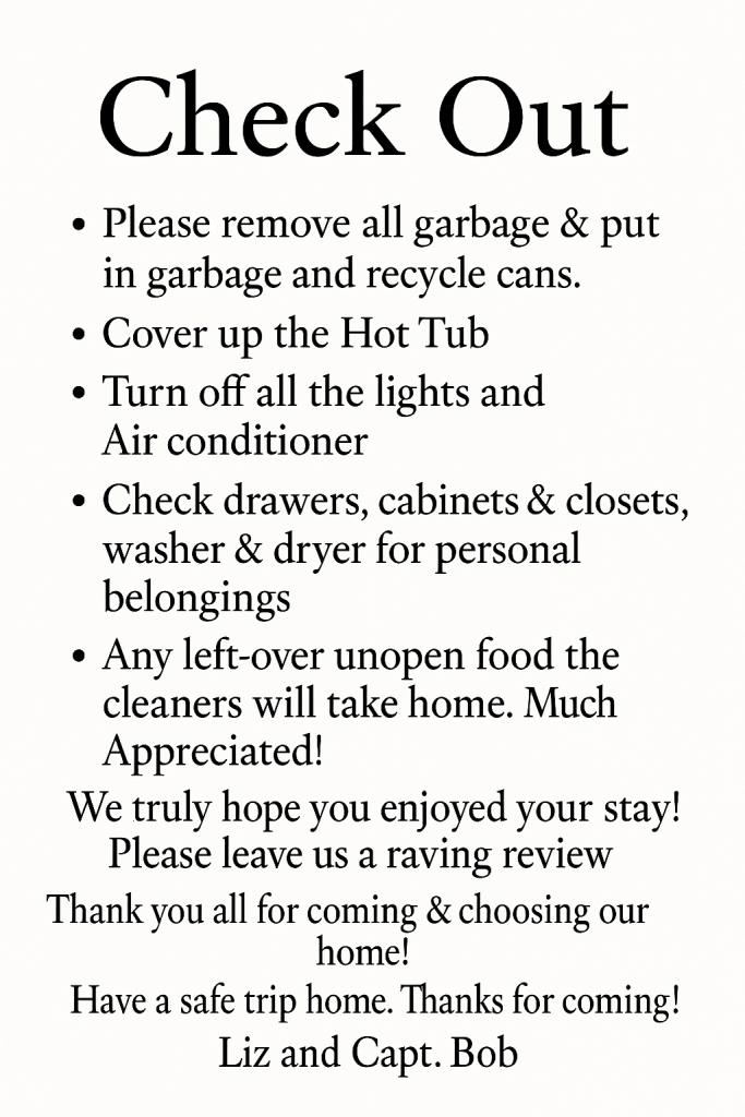 Check-in & Check-out Policies FloridaKeysVillas.com