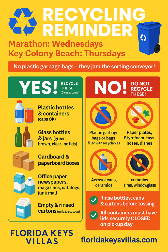 Recycling Reminder for Garbage in Marathon FL - FloridaKeysVillas.com