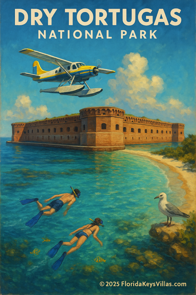Dry Tortugas National Park. Fort Jefferson Dry Tortugas aerial photography turquoise water. FloridaKeysVillas.com