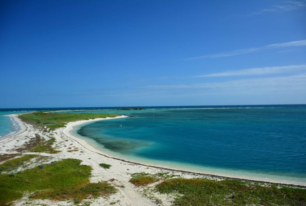 Dry Tortugas National Park Florida turquoise water and Fort Jefferson. FloridaKeysVillas.com