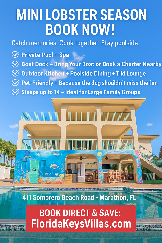 Is Booking Direct Safer than Using Third-Party Sites. Mini Lobster Season Book Now FloridaKeysVillas.com