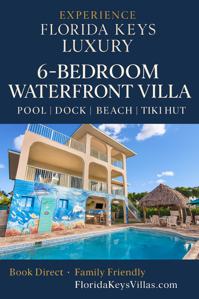 Luxury vacation house in the Florida Keys on the water. 6 Bedrooms Waterfront Villa. FloridaKeysVillas.com