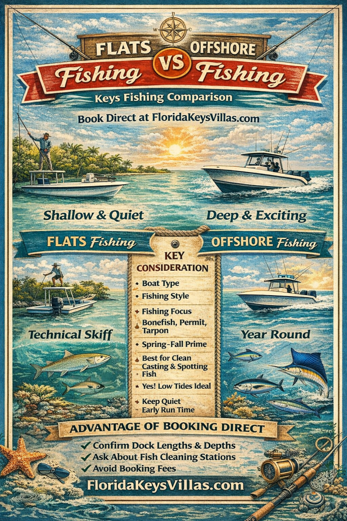 Flats Fishing vs Offshore Fishing in Florida Keys. FloridaKeysVillas.com