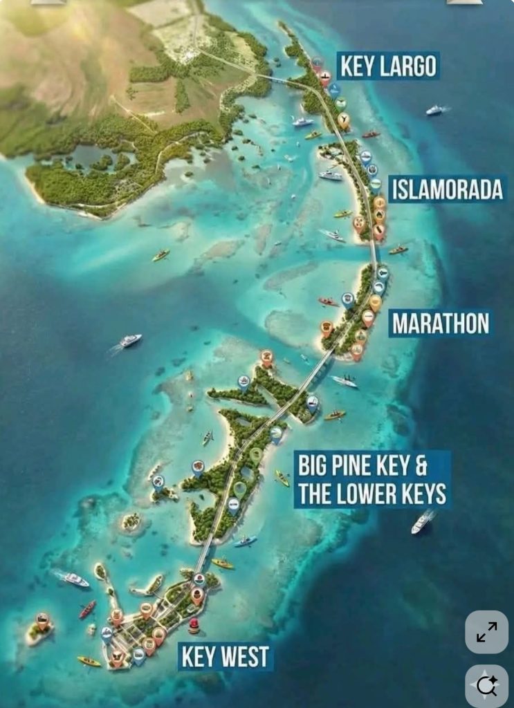 What is the Order or the Florida Keys Map of Island Order in the Keys. FloridaKeysVillas.com