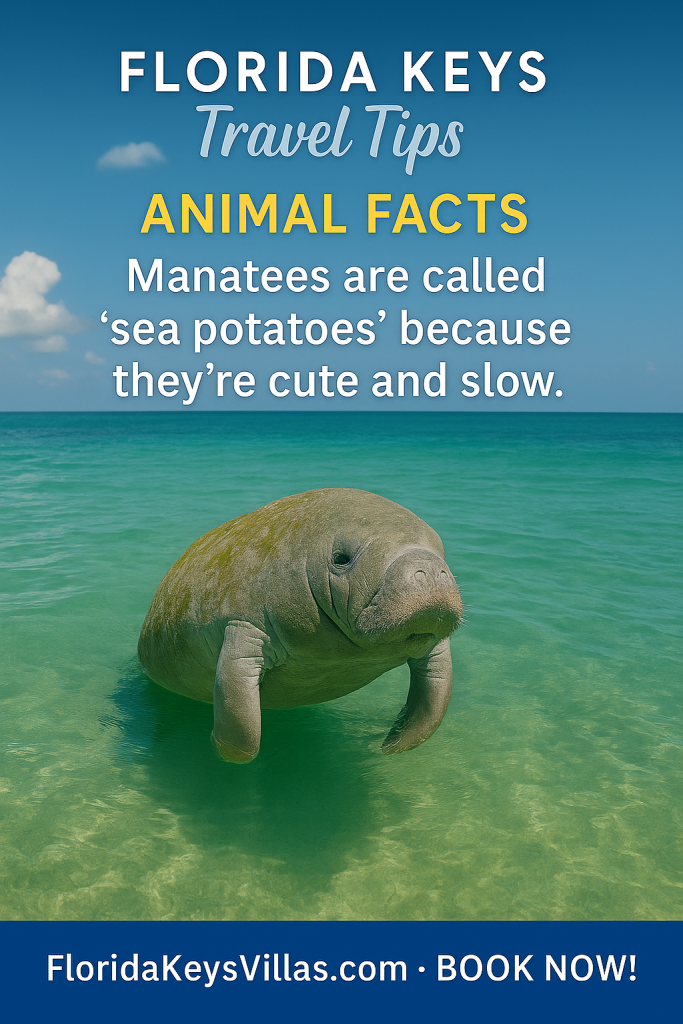 Where to stay in the Florida Keys. Florida Keys Travel Tips Animal Facts Manatees are called sea potatoes and sea cows. FloridaKeysVillas.com