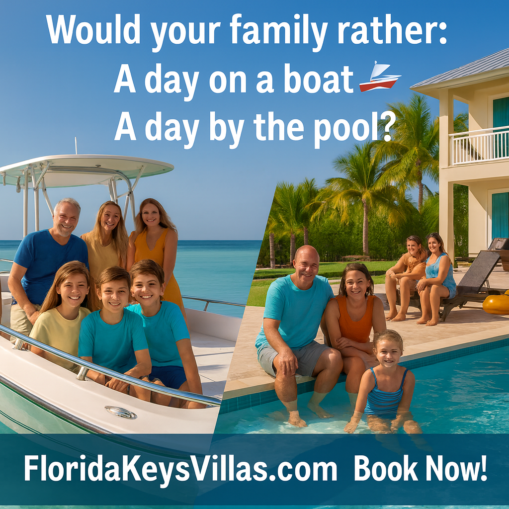 Waterfront Rentals with Pools & Boat Docks. FloridaKeysVillas.com Would your family rather a day on a boat or a day by the pool?