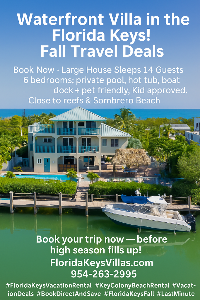 Waterfront Villa in the Florida Keys. Book direct and Save FloridaKeysVillas.com