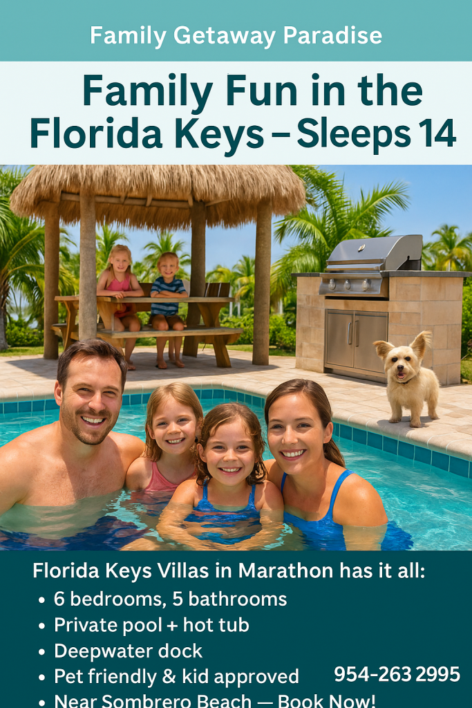 Family Fun in Florida Keys Sleeps 14 Book Now FloridaKeysVillas.com