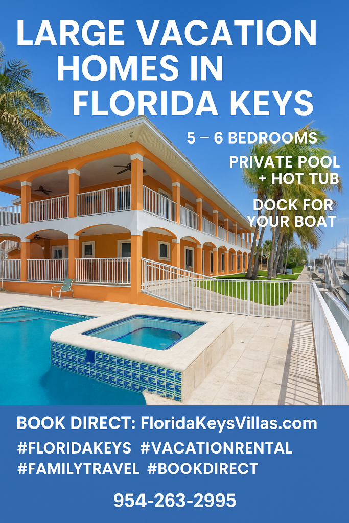 Large Vacation Homes in Florida Keys. 711 8 Street Key Colony Beach FL. FloridaKeysVillas.com