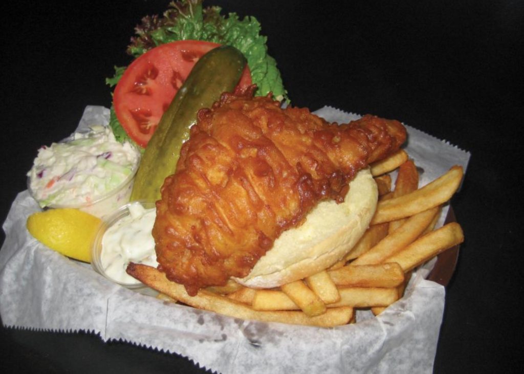 Keys Fisheries Best Seafood. Fish Sandwiches with fries and slaw. 