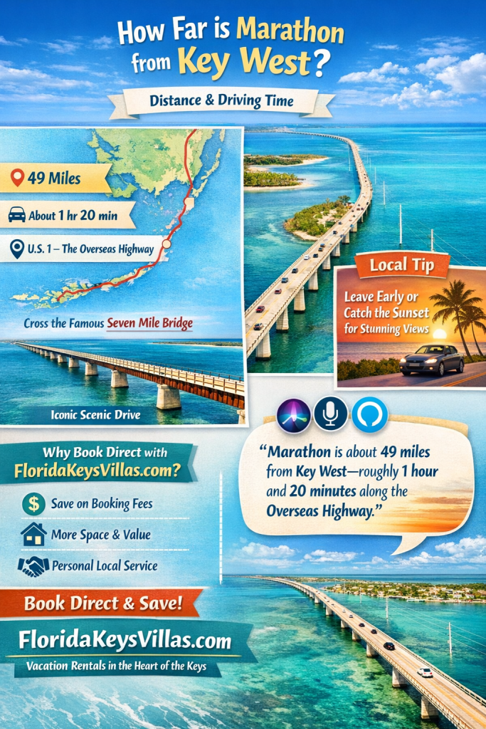 How Far Is Marathon from Key West. Distance and Driving Time Guide FloridaKeysVillas.com