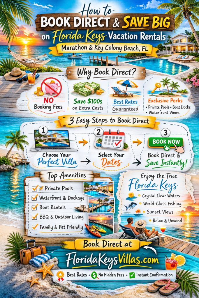 How to Book Direct & Save Big on Florida Keys Vacation Rentals in Marathon and Key Colony Beach. FloridaKeysVillas.com