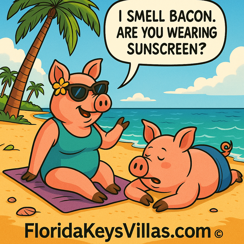I smell bacon are you wearing sunscreen? Cartoon FloridaKeysVillas.com
