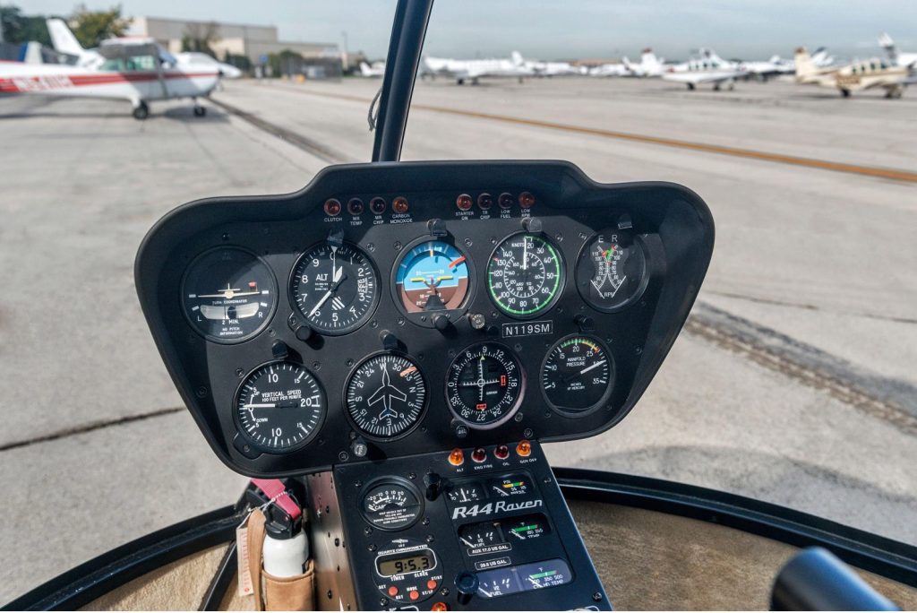 Family Activities in Marathon & Key Colony Beach, FL. • Interior of Robinson R44 helicopter
