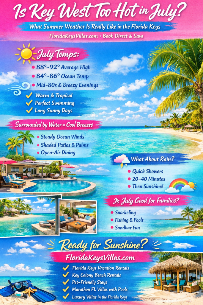 Is Key West Too Hot in July. FloridaKeysVillas.com