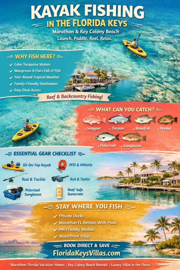 Kayak Fishing in the Florida Keys Ultimate Guide. Marathon & Key Colony Beach. FloridaKeysVillas.com