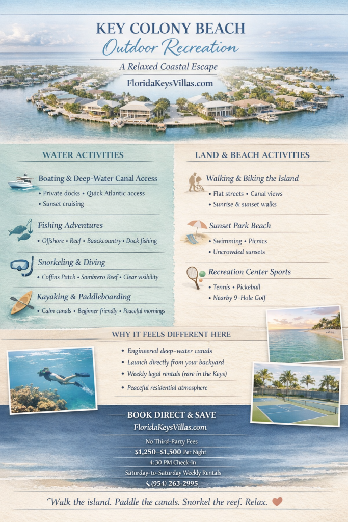 What Outdoor Recreation is available. Key Colony Beach Outdoor Recreation Activities. FloridaKeysVillas.com