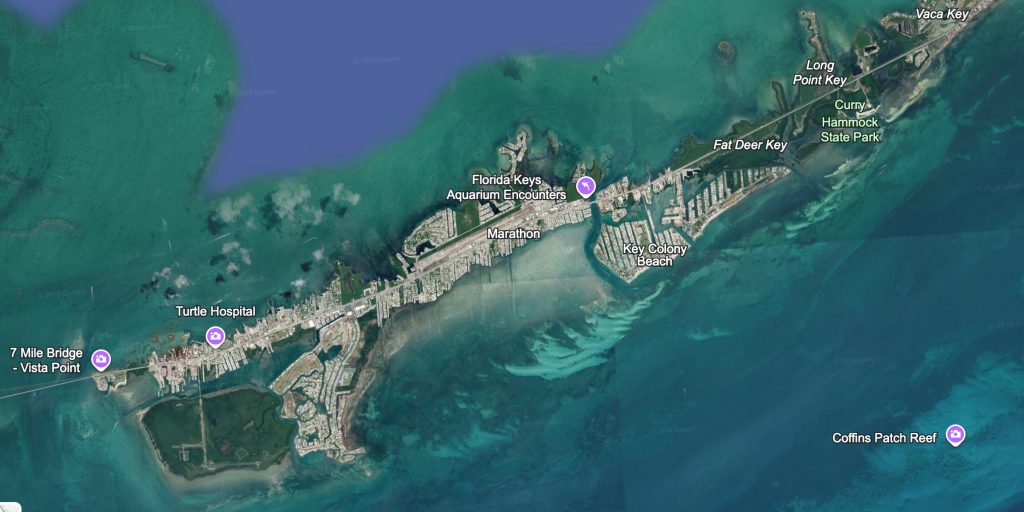 Map of Marathon Florida and the 13 Key Islands that make up Marathon. FloridaKeysVillas.com