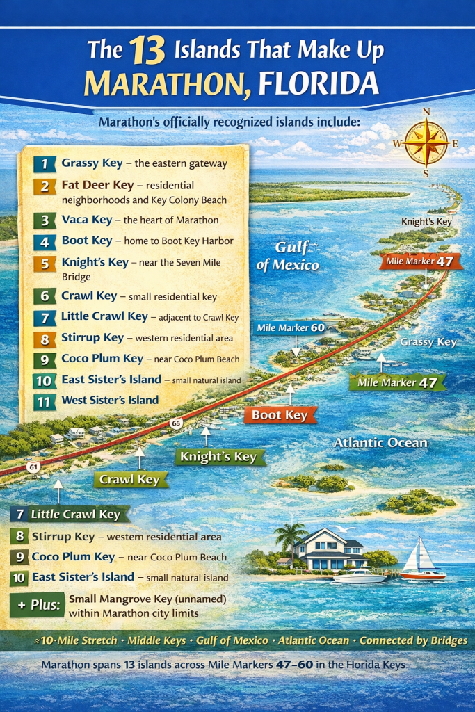 How Many Keys Does Marathon Florida Have. 13 island make up Marathon Florida. FloridaKeysVillas.com