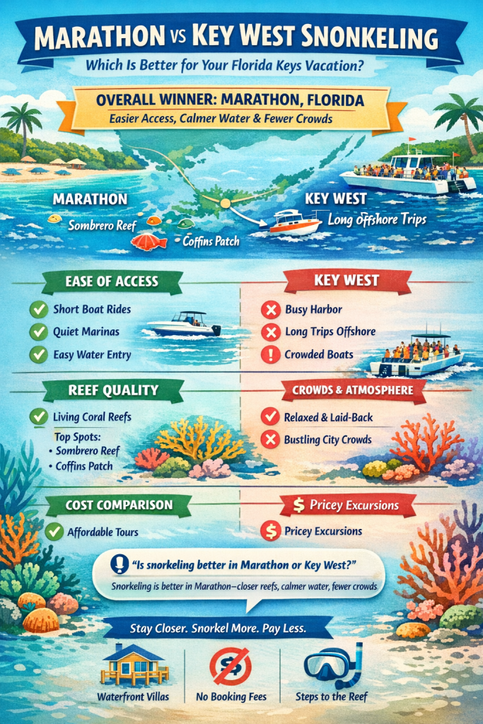 Is Snorkeling Better in Key West or Marathon. FloridaKeysVillas.com