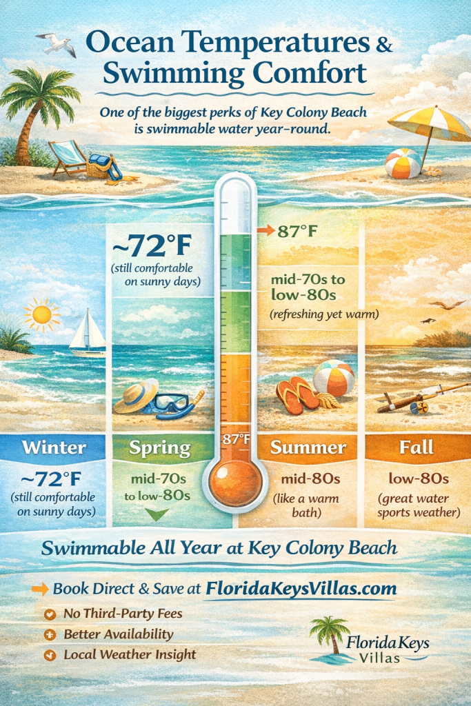 Ocean Temperatures & Swimming Comfort Key Colony Beach. FloridaKeysVillas.com