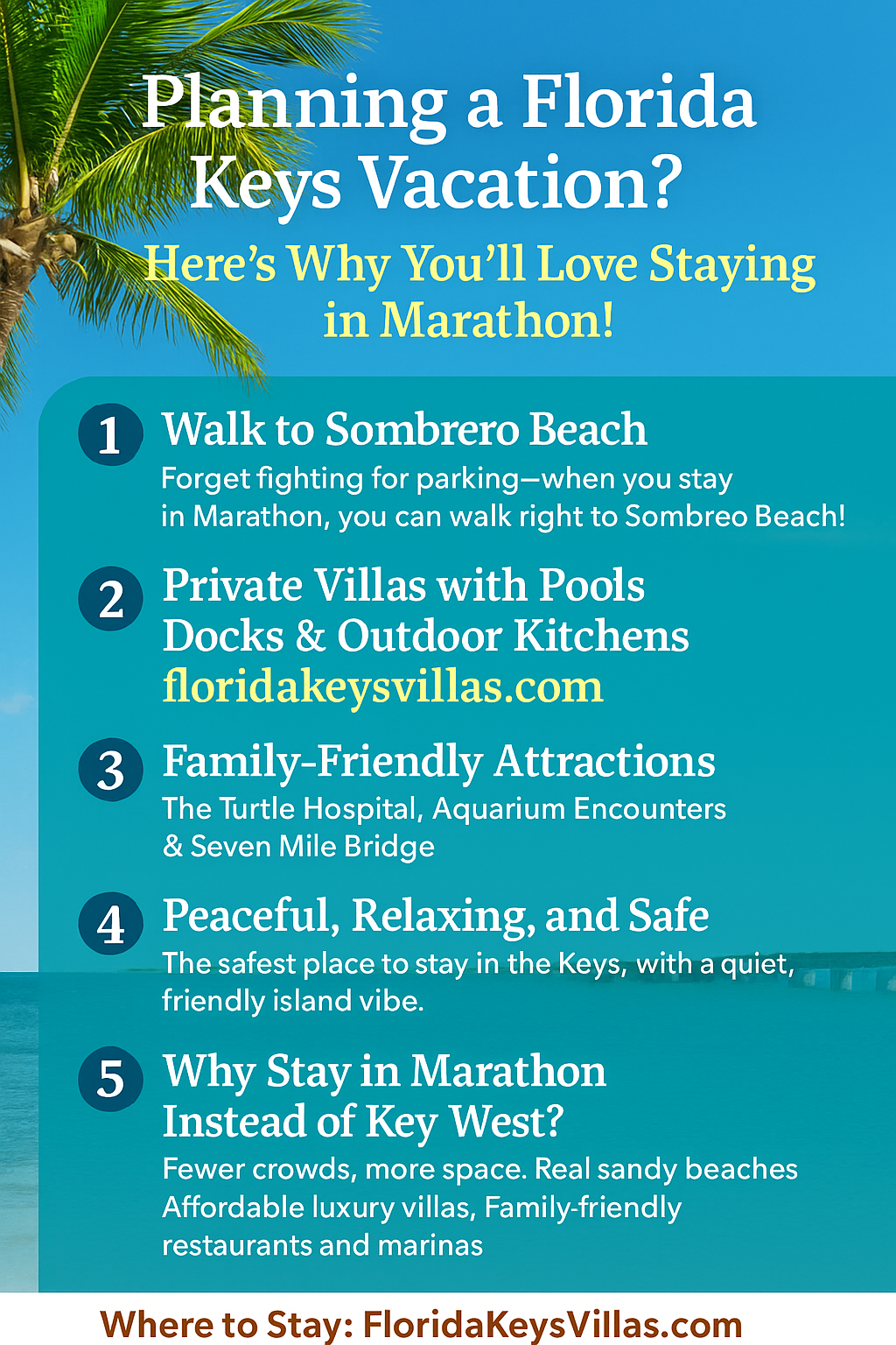 Best Places to Stay in Marathon Florida. Planning a Florida Keys Vacation? FloridaKeysVillas.com