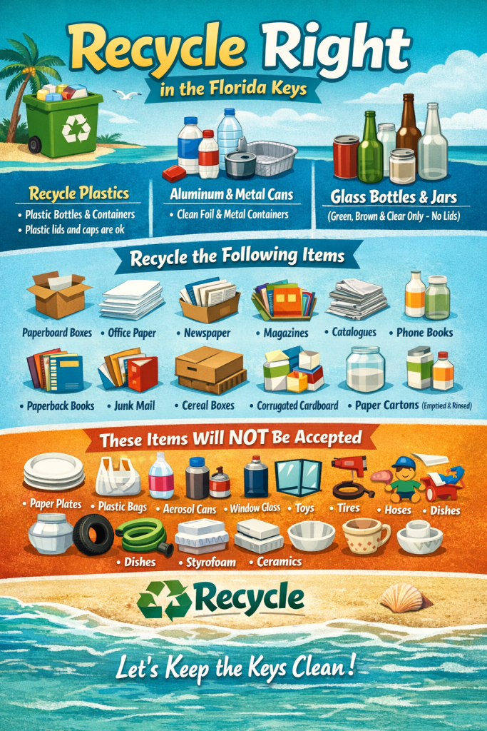 Recycle Right in the Florida Keys. How to recycle items in what is not accepted. FloridaKeyVillas.com