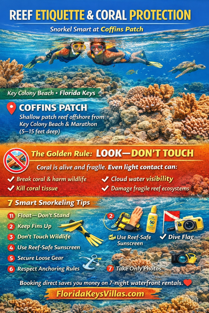 Reef Etiquette & Coral Protection snorkel Smart in the Florida Keys. Protecting the Florida Keys Coral Reefs. FloridaKeysVillas.com