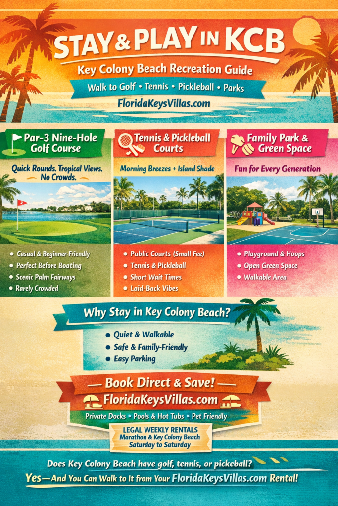 Key Colony Beach Recreation Guide. Walk to play golf, tennis, beach and more. FloridaKeysVillas.com