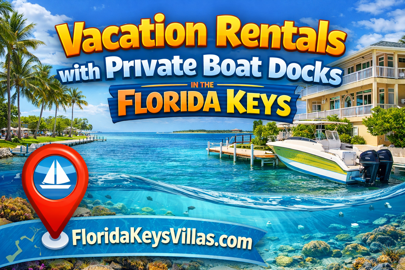 Vacation Rentals with Private Boat Docks in the Florida Keys | Marathon FL VillasHow To Find a Vacation Rental With Private Boat Docks too! Image