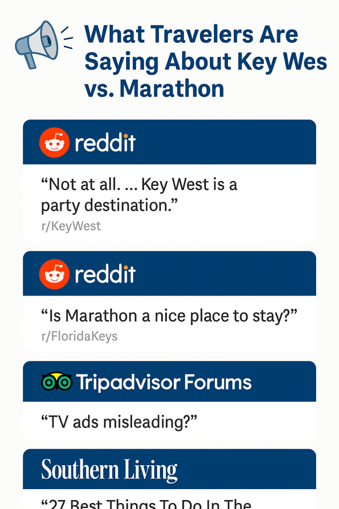 What Travelers Are Saying about Key West vs Marathon. FloridaKeysVillas.com