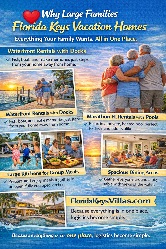 Marathon Florida Vacation Homes – Relaxing and Fun. Why Large Families love Florida Keys Vacation Homes. FloridaKeysVillas.com