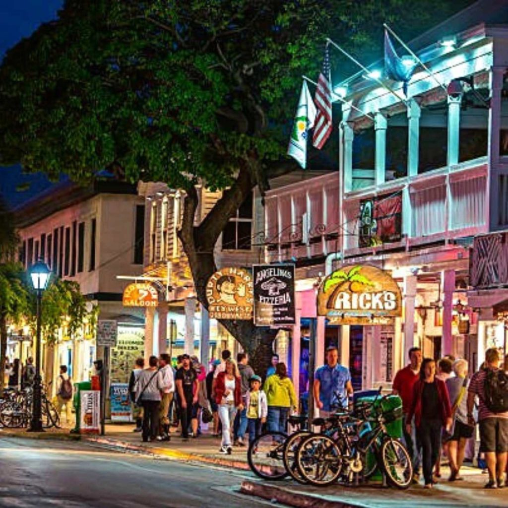 Duval Street in Key West has over 300 + Bars the most number of bars in a four square mile. FloridaKeysVillas.com