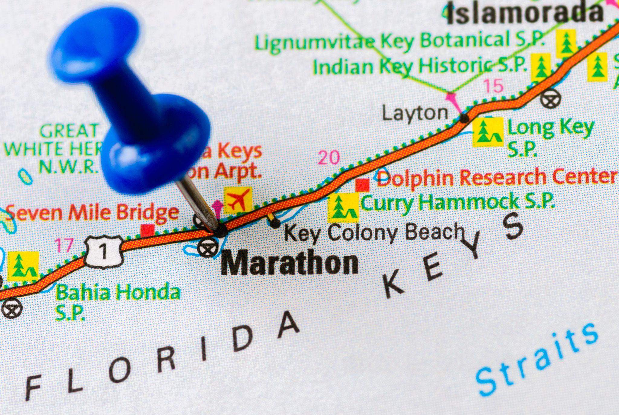 Map of Marathon in the Florida Keys. FloridaKeysVillas.com
